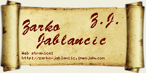 Žarko Jablančić vizit kartica